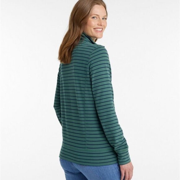 Women's Ultrasoft Full-Zip Mock-Neck Jacket Stripe in Purple and Blue - Picture 3 of 3